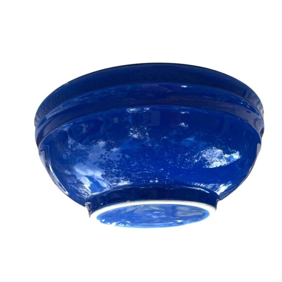 Vintage 9" Blue & White Ceramic Bowl Farmhouse Rustic Cottage Farmhouse Decor - Picture 1 of 10